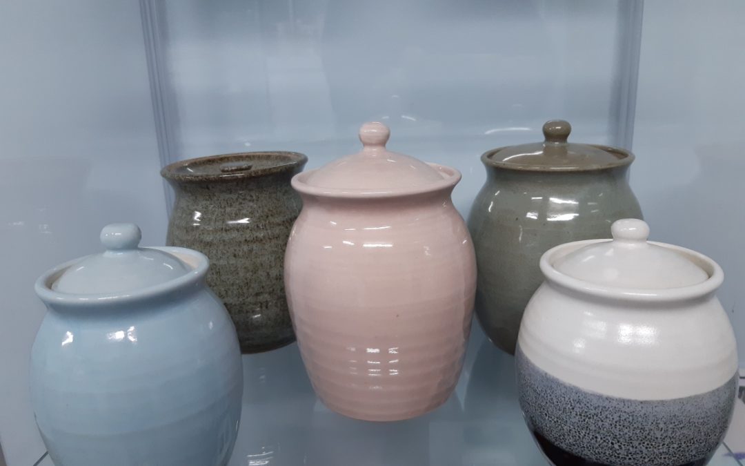 Locally made pottery urns