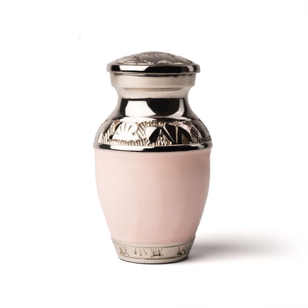 Pink Enamel Metal Urn Mini